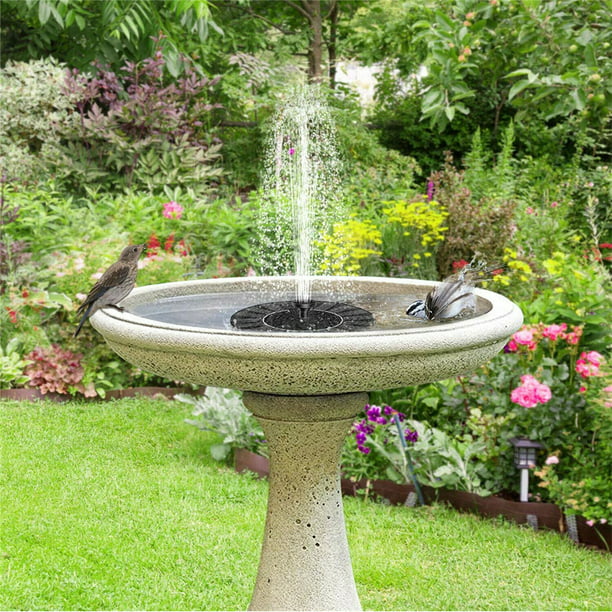 Solar Pump Powered Floating Water Fountain Birdbath Home Garden Pool Decor